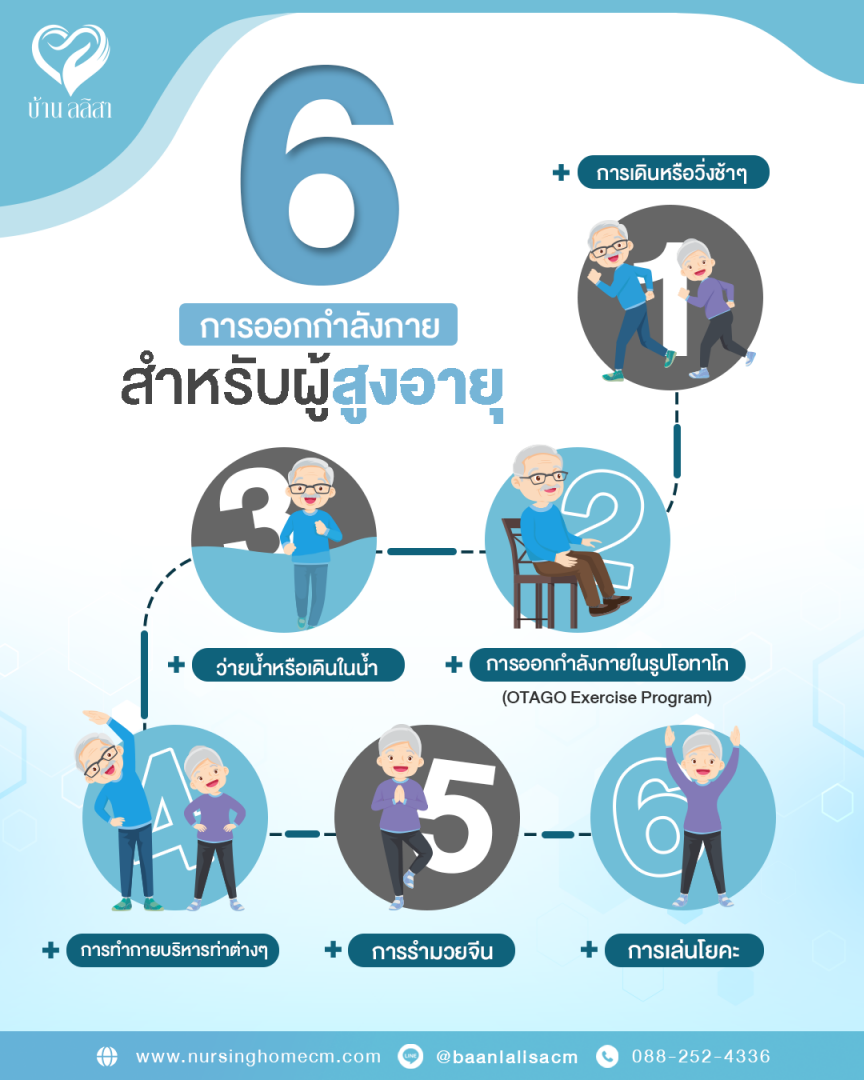 6 การออกกำลังกาย ที่เหมาะสำหรับผู้สูงอายุ